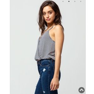 Full Tilt Striped Surplice Top